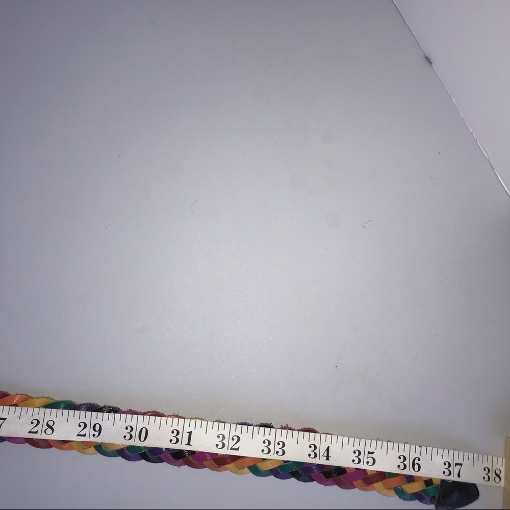 Chic Y2K Multi Color Braided Split Leather Belt - Picture 6 of 8